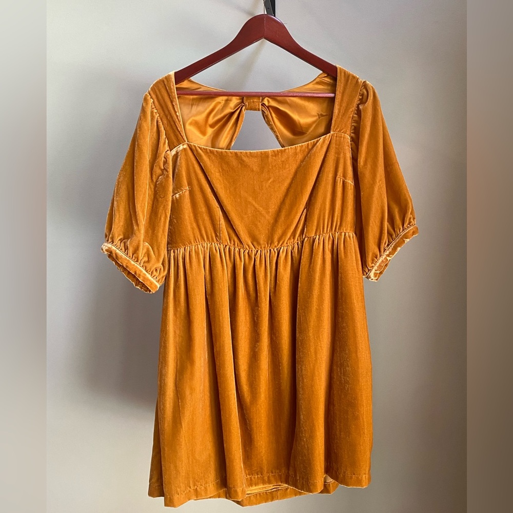 Goldenrod Velvet Dress